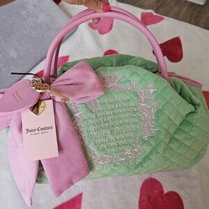 JUICY COUTURE VIRAL Retro Green Juicy Tale Bowler Bag